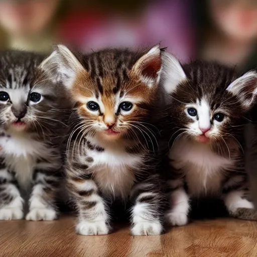 Image similar to an amazing award winning photo of kittens playing in a band, very detailed and sharp, 4k hdr, masterpiece