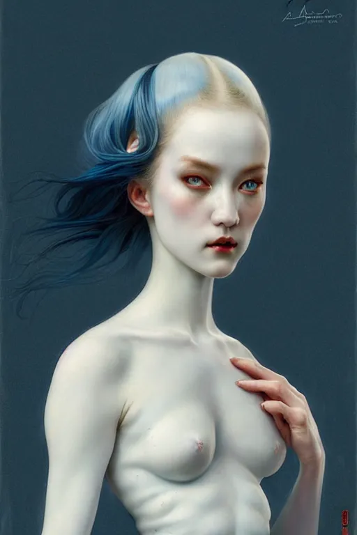 Prompt: porcelain cyborg, Chinese Blue and white porcelain exoskeleton 14th century, diffuse lighting, fantasy, elegant, lifelike, photorealistic, digital painting, artstation, illustration, concept art, smooth, sharp focus, art by John Collier and Albert Aublet and Krenz Cushart and Artem Demura and Alphonse Mucha, 8k, sharp, high quality artstation art