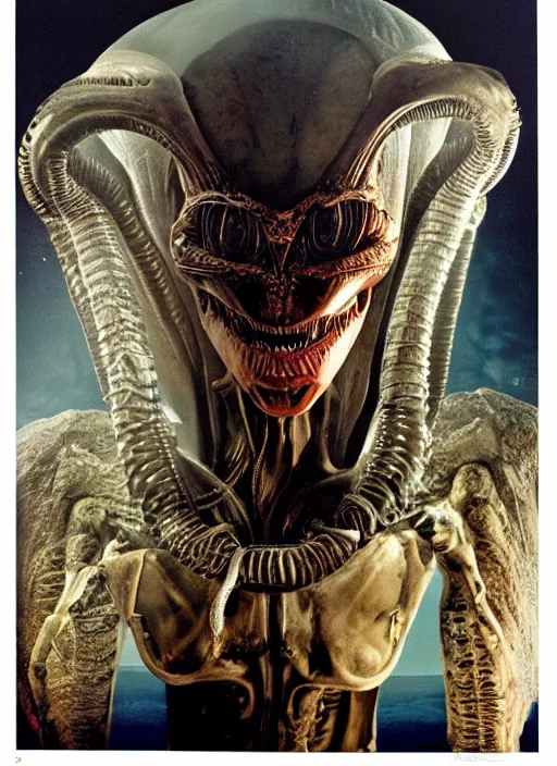 Prompt: alien portrait, annie leibovitz, patrick woodroffe