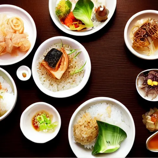 Prompt: photo of japanese food on restaurant professional photo