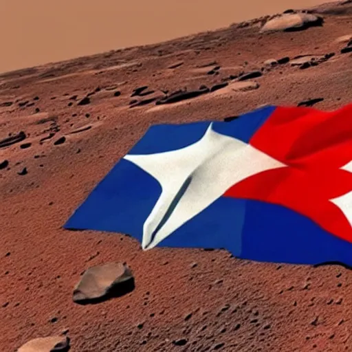 Image similar to albanian flag on mars