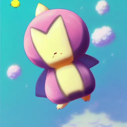 Image similar to a sweet pokemon. very cute. friendly. chiho aoshima. beautiful. digital render.