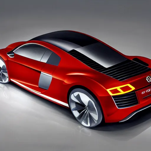 Image similar to a volkswagen audi r8 v10 concept car in a showroom :: Gran turismo concept art