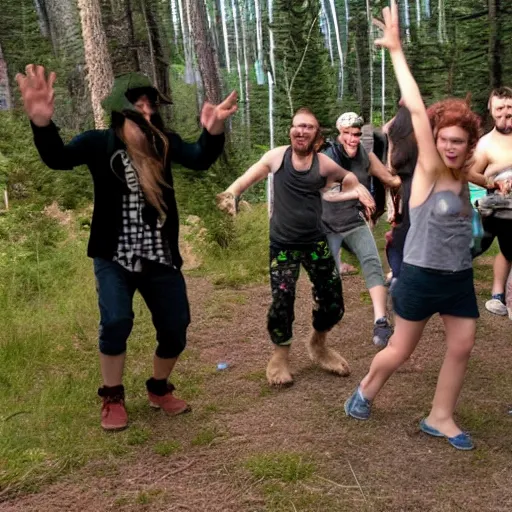 Image similar to sasquatch bigfoot dance party rave