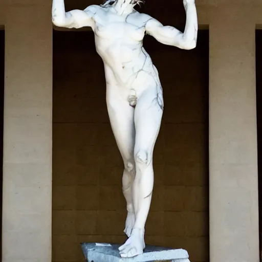 Image similar to yolandi visser greek statue made of marble, photo