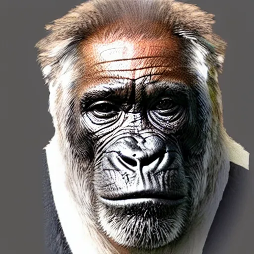 Prompt: harambe with Jeffrey Epstein’s face