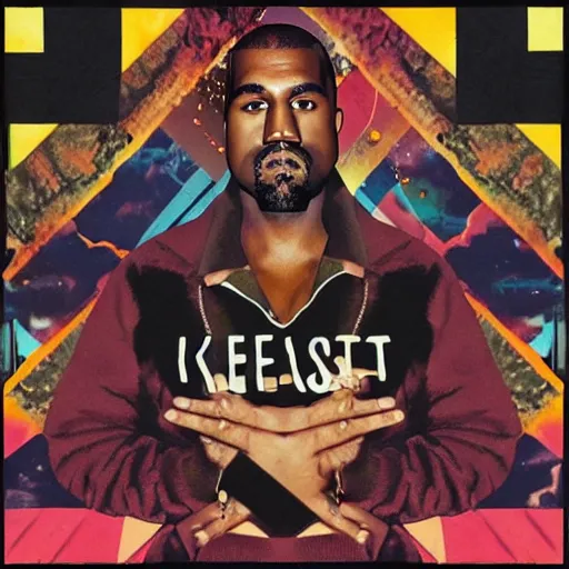 Prompt: kanye west's new album featuring kevin heart