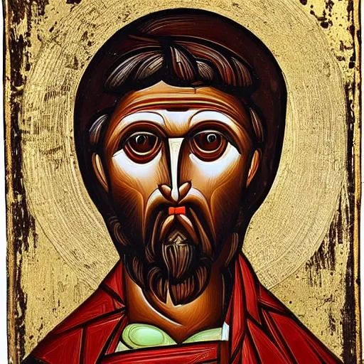 Image similar to animal sloth, face of a sloth, portrait, ancient byzantine icon, roman catholic icon, saintly, orthodox