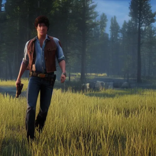 Image similar to Film still of Percy Jackson, from Red Dead Redemption 2 (2018 video game)