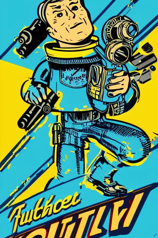 Image similar to fallout 7 6 retro futurist illustration art by butcher billy, sticker, colorful, illustration, highly detailed, simple, smooth and clean vector curves, no jagged lines, vector art, smooth andy warhol style