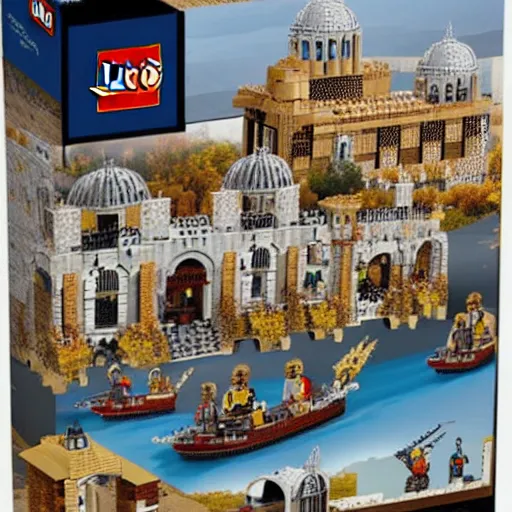 Prompt: 1 4 5 3 fall of constantinople lego set