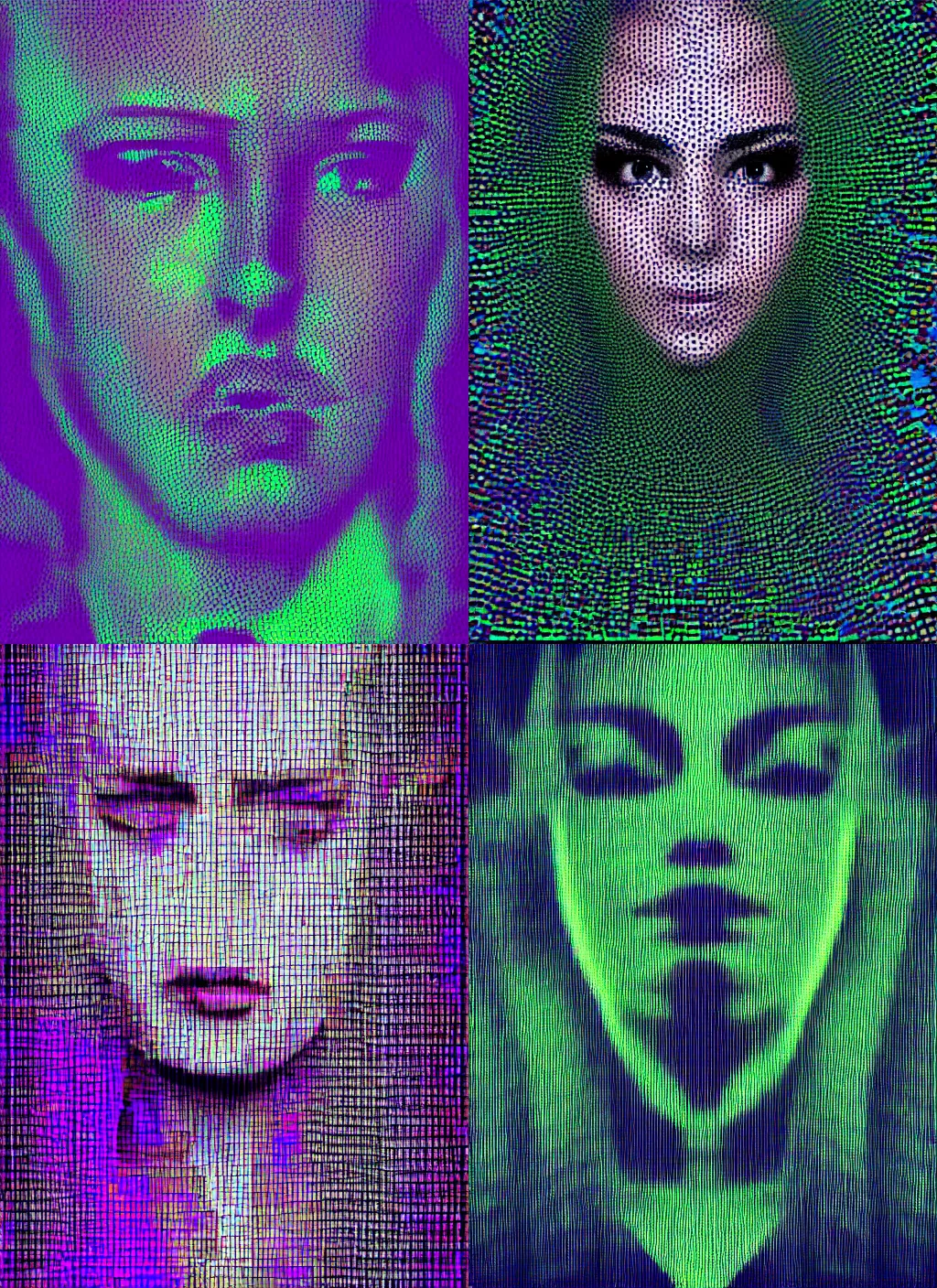 Prompt: glitched glitch portrait. datamosh, glitch. The Matrix Noir. tv signal noise.