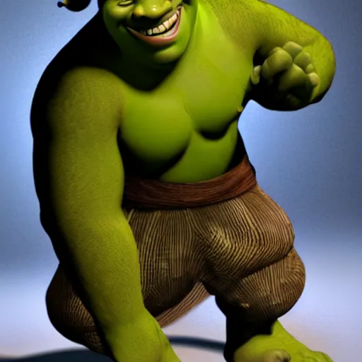 Image similar to wally bayola as shrek with formal clothes