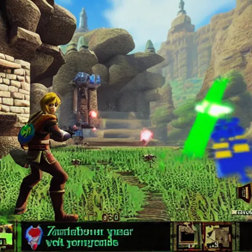 Prompt: zelda game as FPS