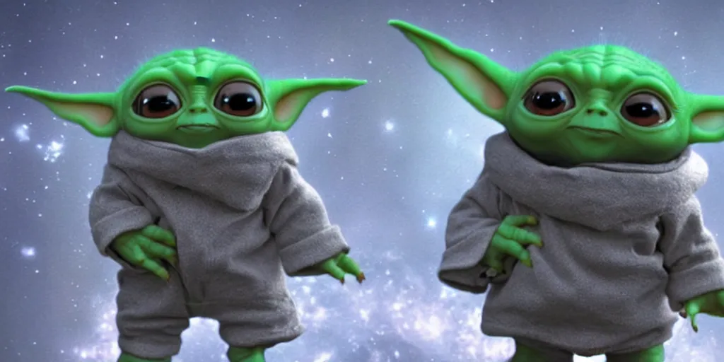 Prompt: a 3 d rendered movie still of baby yoda. baby yoda wears a spacesuit, and explores cosmos in a super awesome space ship. science fiction blockbuster movie baby yoda rules the world or i was a teenage yoda, dramatic lighting, imax 7 0 mm. buzz lightyear