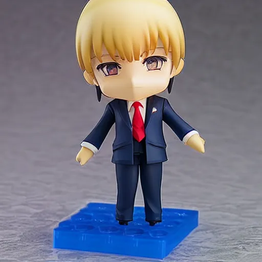 Prompt: Anime Nendoroid Figurine of Donald Trump, Product Photo