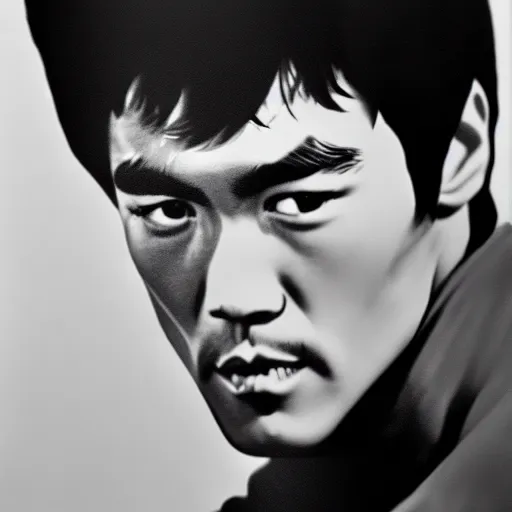 Image similar to portrait of bruce lee by james dean, very detailed, 4 k