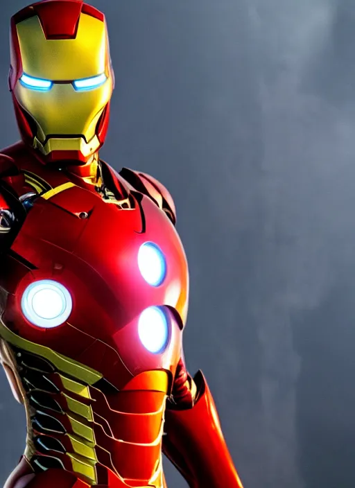 Image similar to film still of Johnny Depp as Tony Stark in Iron Man, 4k