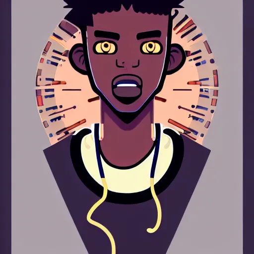 Image similar to 2 d character design, male rapper, vector art, digital art, portrait, 4 k, 8 k, sharp focus, smooth, illustration, concept art, music artist