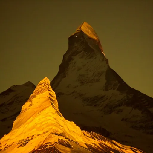 Image similar to illumination of the matterhorn in the colors of indian flag, projected illuminated on the matterhorn mountain at night