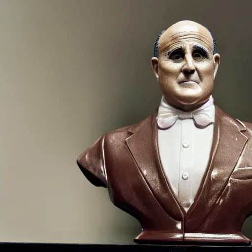 Prompt: a chinese porcelain bust of rudy giuliani