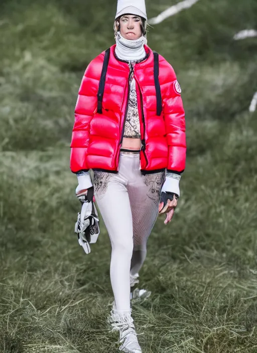 Image similar to hyperrealistic and heavy detailed moncler runway show of disney, leica sl 2 5 0 mm, vivid color, high quality, high textured, real life