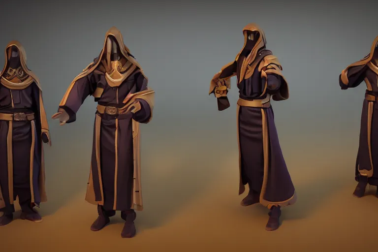 Image similar to cultist wearing robe, paladins, unreal engine, 3 d render,