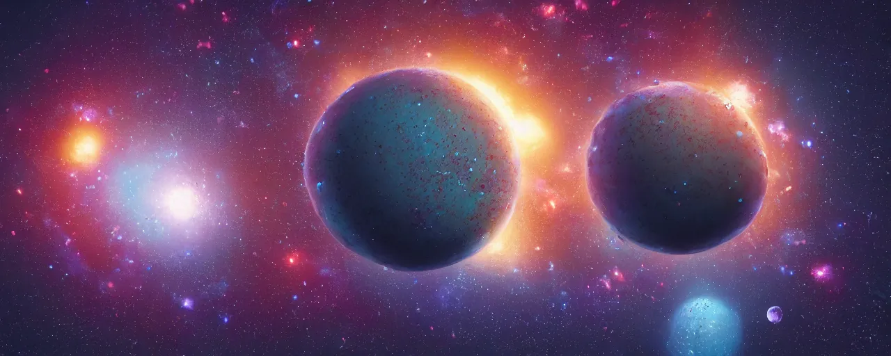 Image similar to galaxy movie still, highly detailed, houdini simulation, octane render