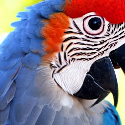 Prompt: close up of a beautiful macaw pheasant