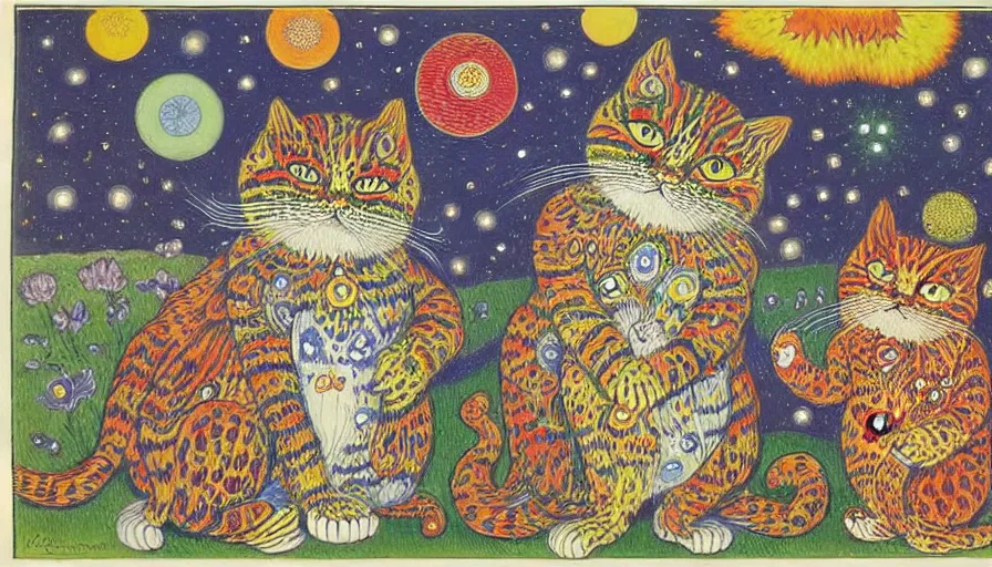 Image similar to the two complementary forces that make up all aspects and phenomena of life, by Louis Wain