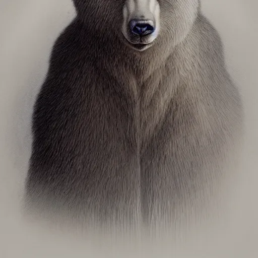 Prompt: bear rabbit hybrid character portrait by jean delville, tom bagshaw, makoto shinkai, gustave dore and marco mazzoni, studio ghibli style, porcelain, histological, biology, zoology artificial intelligence, ebony, ivory, organic, detailed fur, intricate details