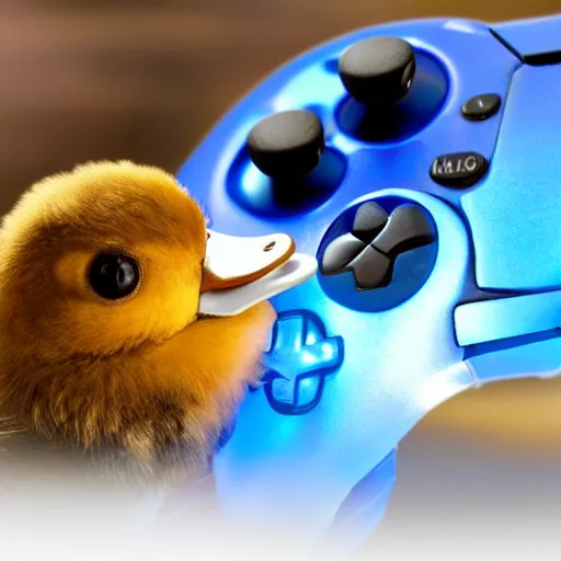 Image similar to duck playing video game