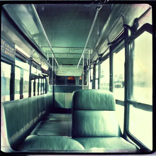 Prompt: a bus stop inside a casino, ol polaroid, surreal, expired film, liminal space, - n 9