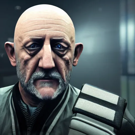 Image similar to Mike Ehrmantraut in Rainbox six siege, 4k, highly detailed