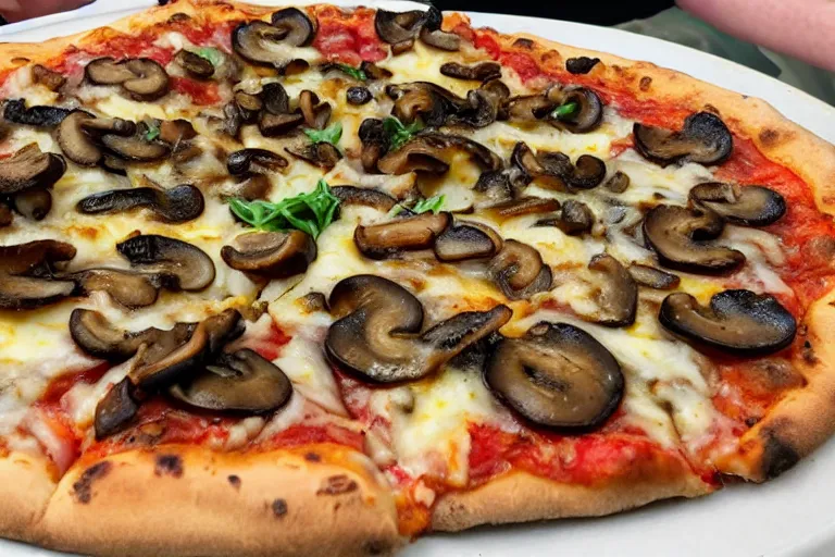Prompt: mushroom-pizza