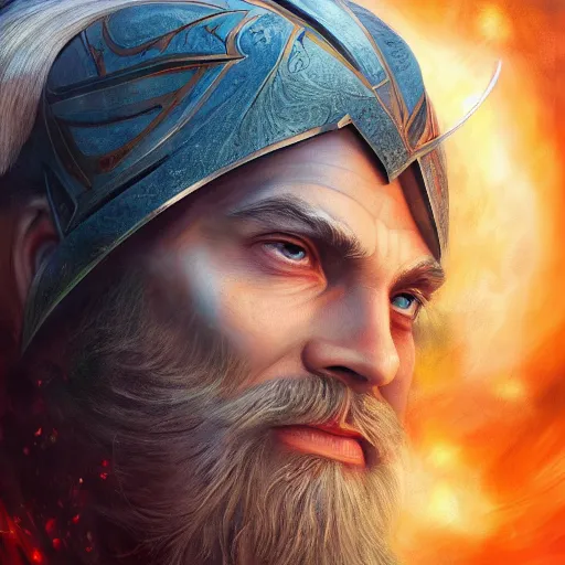 Prompt: the lord of ragnarok, artstation hall of fame gallery, editors choice, #1 digital painting of all time, most beautiful image ever created, emotionally evocative, greatest art ever made, lifetime achievement magnum opus masterpiece, the most amazing breathtaking image with the deepest message ever painted, a thing of beauty beyond imagination or words