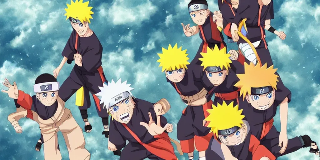 Image similar to naruto on konaha hill style of pixar