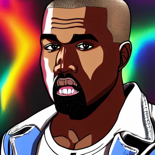 Image similar to portrait of kanye west as a jojo, jojo style, hd, anime art