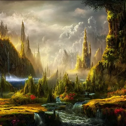 Prompt: a very very very very beautiful fantasy landscape.