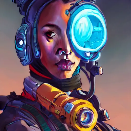 Image similar to high quality high detail portrait of a overwatch diesel punk character in an alien world, tristan eaton, victo ngai, artgerm, rhads, ross draws, hyperrealism, intricate detailed, alphonse mucha, 8 k, sci - fi, pastel colors, artstation,