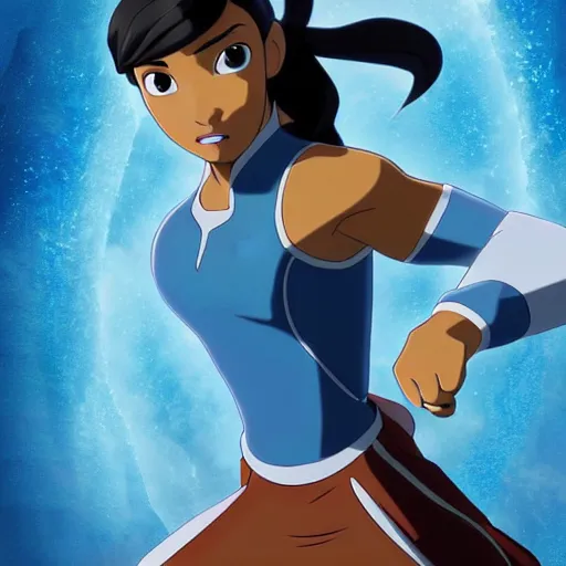 Image similar to Avatar Korra, film still from the Pixar movie 'Avatar Korra'