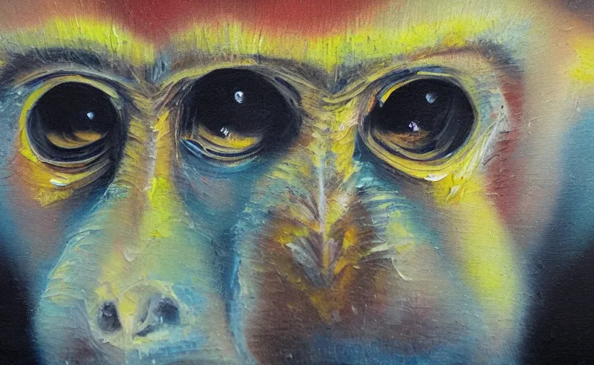 Prompt: monkey abstract oil painting