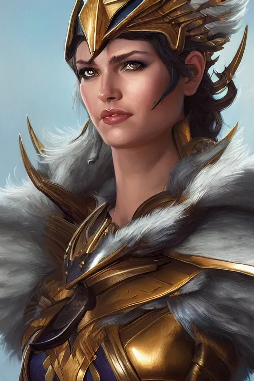 Image similar to amazon valkyrie athena, d & d, fantasy, portrait, highly detailed, headshot, digital painting, trending on artstation, concept art, sharp focus, illustration, art by artgerm and greg rutkowski and magali villeneuve