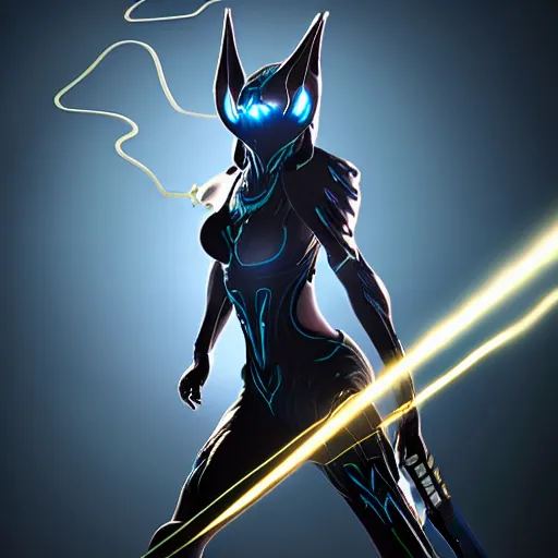 Prompt: photograph of (female) wisp!!!!!!!! warframe holding a katana!!!!!!!, 8k resolution, high detail, ULTRA REALISTIC VFX, reflections
