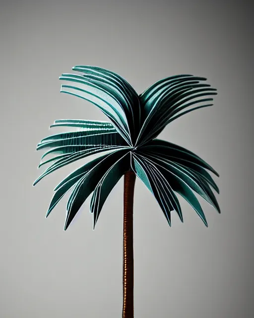 Image similar to an origami a palm tree by akira yoshizawa, realistic, very detailed, complex, intricate, studio lighting, bokeh, sigma 5 0 mm f 1. 4