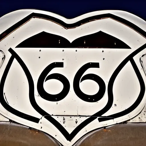 Image similar to a car with a beating heart on route66 3d 8k photo