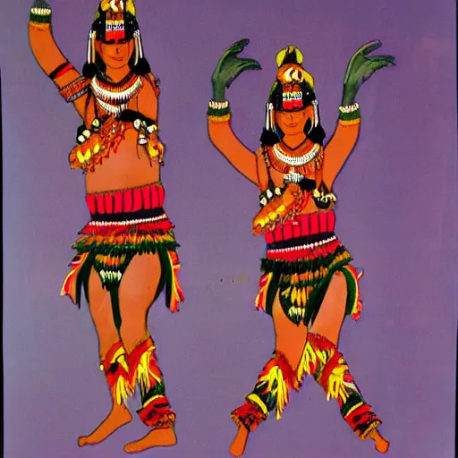 Image similar to surreal, tribal dance