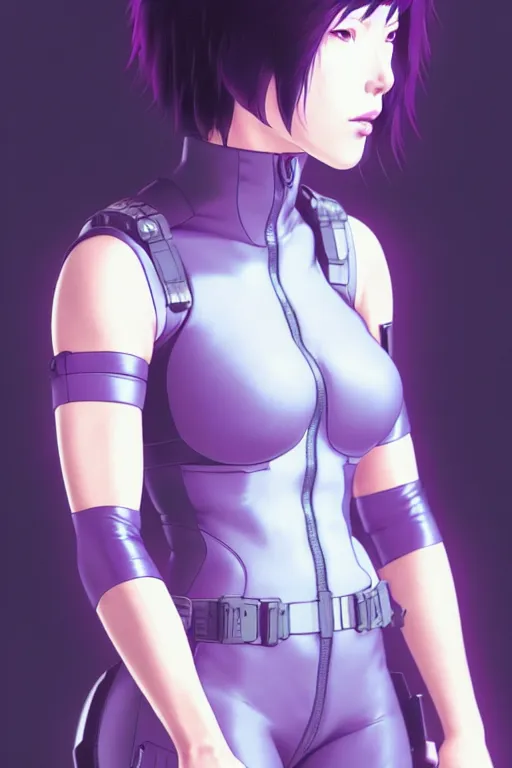 Image similar to a film still portrait of a motoko kusanagi ghost in the shell, finely detailed features : : gits sac 2 0 4 5 by pixar : : by ilya kuvshinov, rossdraws, artgerm, sola digital arts, octane render, production i. g, volumetric lighting, anti aliasing, raytracing : :