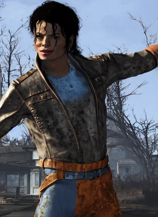 Prompt: Michael Jackson in fallout 4