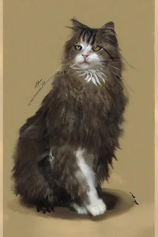 Prompt: of a gelement with the head of a british longhair cat, wearing vest suite in the night club, by greg rutkowski